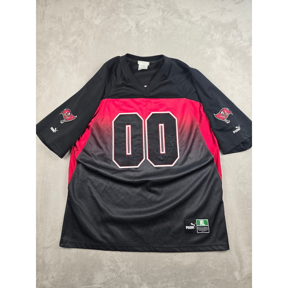 Vintage Puma Tampa Bay Buccaneers Jersey Mens XL‎ Black Red Ombre Football #00